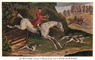 The Hunter Taking a Flying Leap Over a Five-Bar Gate
