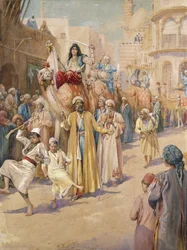 An Arab Wedding Procession Through Cairo