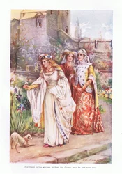 For There in the Garden Walked the Fairest Lady He Had Ever Seen
