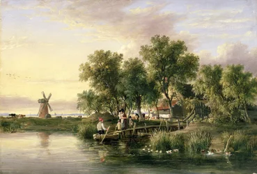 A Sunlit Norfolk River landscape