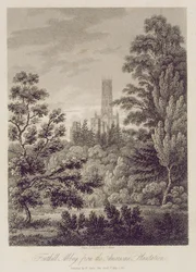 Fonthill Abbey from the American Plantation, published by W. Clarke, New Bond Street