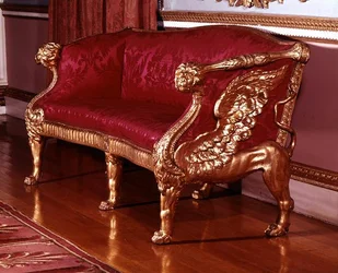 Sofa with winged lion-end supports