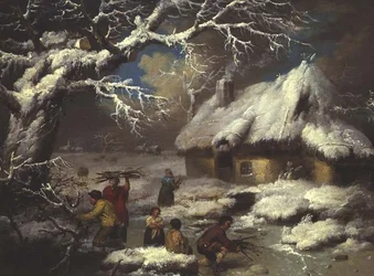 Figures Gathering Faggots in a Winter Landscape
