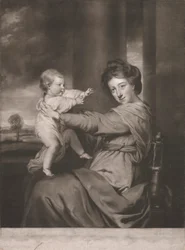 Caroline Duchess of Marlborough with Lady Caroline Spencer Her Daughter