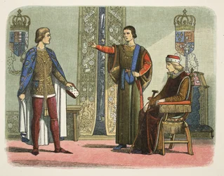 Henry VI and the Dukes of York and Somerset, September 1450, from A Chronicle of England BC 55 to AD 1485, pub. London