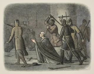 Murder of Thomas Becket, Canterbury Cathedral, 29 December 1170, from A Chronicle of England BC 55 to AD 1485, pub. London