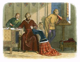 Queen Anne intercedes with Gloucester and Arundel for Sir Simon Burley
