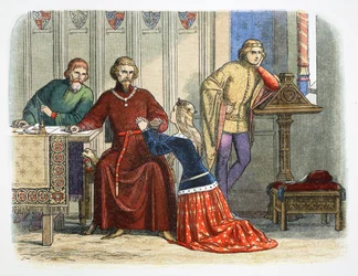Queen Anne intercedes with Gloucester and Arundel for Sir Simon de Burley, 1388 1864