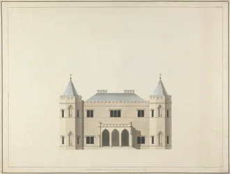 Five Designs for a House in the Gothic Style: Elevation