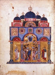 Illustration from Homilies on the Virgin, Byzantine Manuscript