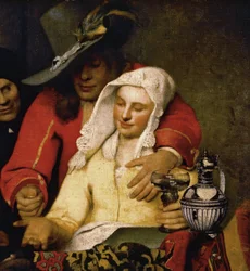Detail (Portrait of a young gallant and the courtesan)