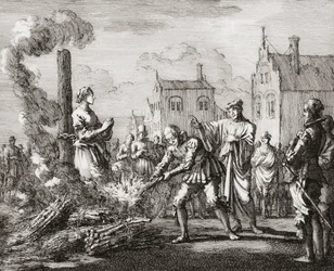 A Woman is Burned at the Stake as a Witch