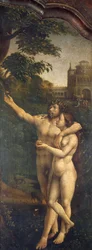Adam and Eve, rear side panel of Malvern Triptych