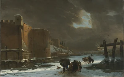 Frozen Moat Outside City Walls