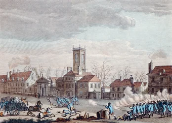 Battle in Front of the Eglise de la Chapelle, Paris, Between the Guardians of the Barriers of the Fermiers Generaux and the Revolutionaries on 24 January, 1791