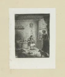 Interior with reading man