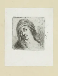 Young Woman with Headscarf (The Compleat Work of Etchings by John Chalon)