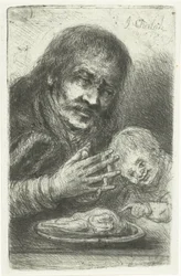 Man and Child at the Dining Table