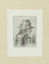 Man with Top Hat, Facing Right