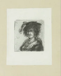 Woman with Hat with Feather