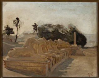 Avenue of Sphinxes in the Temple of Amun at Karnak. From a Journey to Egypt