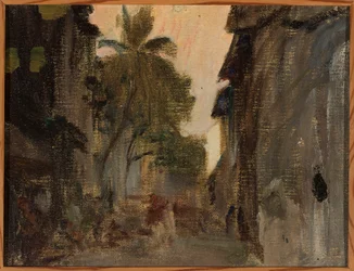 Bombay - Street, Bamboo Palms. From a Journey to India