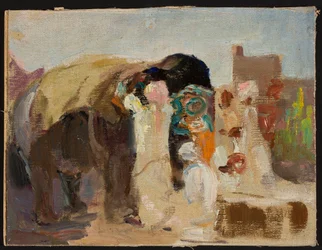 Jaipur - painting an elephant. From a journey to India