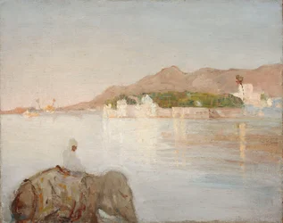 Palace of the Maharajas on Lake Udaipur. From a Journey to India