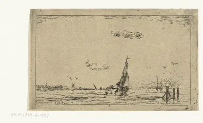 River View with Sailing Ship