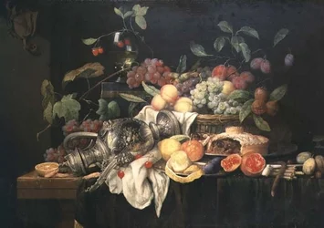 Still Life with Pewter Flagon, Mince Pie and Fruit