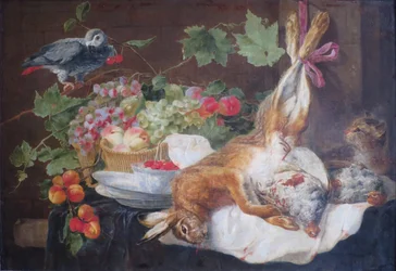 Hare, Fruit and Parrot