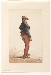 Standing Landsknecht in Burgundian Costume, from Behind