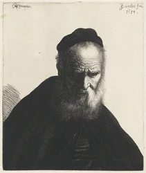 Bust of an Old Man with Beard and Cap (series title: Tronies after Rembrandt)