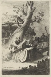 Saint Jerome reading under a tree