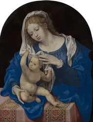 Madonna and Child Playing With the Veil