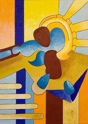 In bright sunlight, the Spirit of the House examines the new Home under Construction, 2007