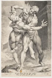 A Roman Abducting a Sabine Woman