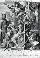 Mercury and Minerva Arm a Hero with a Bull