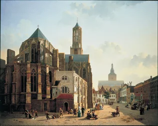 View of the choir and tower of Utrecht Cathedral, c. 1829