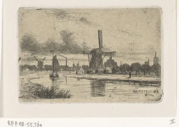 River Landscape with Mills