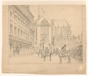 Hussars assembled in front of the Palace on Dam Square for the inauguration