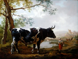 A Prize Bull in a Verdant Landscape