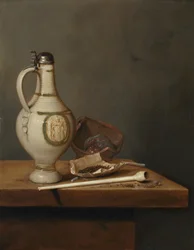 Still Life with Stoneware Jug and Pipe, mid 1650s