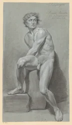 Seated Male Nude, Seen from the Front (1st Prize 1791)