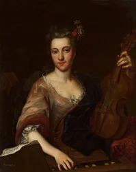 Portrait of a woman with a viola d’amore (Maria Helena Sabina Imhoff?)