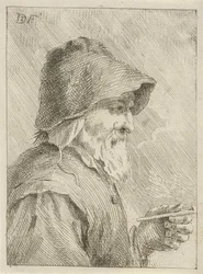 Old Man with Beard and Pipe in Hand