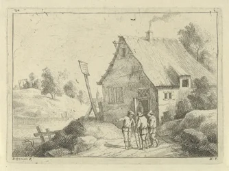 Talking Men in Front of a House