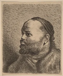 Bust of a Man with Thick Lips