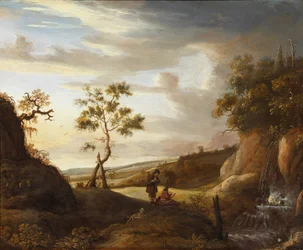 Landscape with an Artist Who Paints a Waterfall