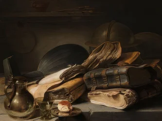 Still Life with Books. Around 1627-28